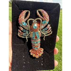 NWT Authentic HEIDI‎ DAUS "Lobster Tales" Crystal Lobster Pin ~ so Beautiful